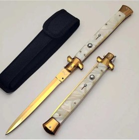 Resim tekinhediyelik Orjinal Italyan Stiletto Çakı Dev Boy 33cm Gold 