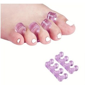Resim Fochsia Mor 2'li Ayak Bakımı Parmak Ayırıcı - Tırnak Düzeltme Ve Güzellik İçin Yumuşak Jel Ped Seti 