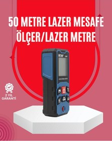 Resim Muratech 50 Metre Lazer Ölçüm Cihazı Alan Ve Mesafe Hesaplama 