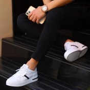 Resim Saillaker’s Sail Lakers - Beyaz Deri Bağcıklı Erkek Sneaker 