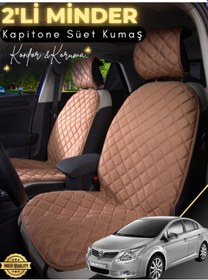 Resim Toyota Avensis Uyumlu 2'li Süet Oto Koltuk Minderi Terletmez Universal Tam Koruma A5 