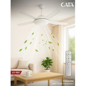 Resim Teknikerelektrik Cata CT-1157 Fırtına 122W 3 Renk Vantilatör Dimlenebilir LED Armatür 