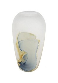 Resim Mikasa Moor Buzlu Cam Turkuvaz Motifli Vazo 22x37cm Mavi 