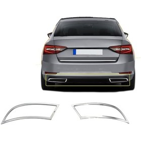 Resim Nova Krom Skoda Superb Krom Egzoz Çıkışı 2 Parça 2015-2019 