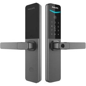 Resim Philips Akıllı Kilit DDL615-5HBS Gri Renk İç Kilit Dahil Parmak İzi Şifre Kart Uygulama 