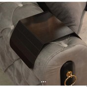 Resim Katlanabilir Portatif Koltuk Yan Sehpa Koltuk Tepsisi Kolçak Sehpa - Zebrano Kahve 