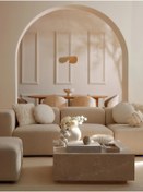 Resim S Home Design Concept Pietro 3 Modül Modüler Kanepe Köşe Koltuk Takımı Krem Teddy 