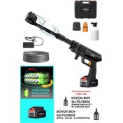 Resim robo Turbo 1 Şarjlı 70 Bar Yüksek Basınçlı Oto Yıkama ve Sulama Tabancası 