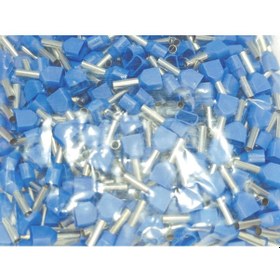 Resim 2,5 Mm Çift Girişli İzoleli Kablo Yüksüğü Alman Norm Mavi 1 Paket 250 Adet 