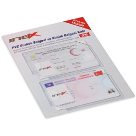 Resim VİVA İnox Kimlik Kartı Kabı 50 Adet 2'li Paket Akbil Kimlik Sürücü Belgesi Kredi Kartı Kabı 