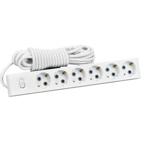 Resim Günsan Altılı Çocuk Korumalı Topraklı Anahtarlı Grup Priz 5 Metre 