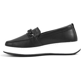 Resim Onlo Ayakkabı Frx.1076 Deri Siyah Anatomik Loafer Kadın Ayakkabı Siyah 