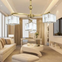 Resim Rima 3 Kollu Eskitme Kristalli Taşlı Modern Tasarım Salon-yatak Odası Kristal Salon Avize Apliqa