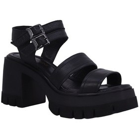 Resim Albishoes Albini 26y10883 Hakiki Deri Topuklu Kadın Sandalet Siyah 