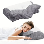 Resim 1 adet 4D Servikal Boyun Yastığı - Ayarlanabilir Ergonomik Ortopedik Destek, Omurga Hizalaması ve Duruş için Anti-Nasıl Yastık, Uyku için Makinede Yıkanabilir Konfor, Uyku için Boyun Yastıkları, Duruş İyileştirme, Modern Yastık, Dayanıklı Yastık 