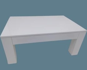 Resim Orta Sehpa 14568 Model Ahşap Kutu Ayak MDF Parlak Beyaz Lake Boya Tabla El Yapım 