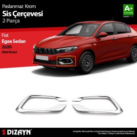 Resim paspasgarajı Paspasgaraji Fiat Egea Sedan Krom Sis Çerçevesi 2 Prç. 2020 Üzeri (Mat Krom) 