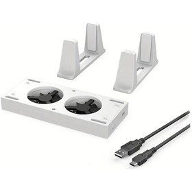 Resim Xuweiwei Beyaz Cift Amacli Sogutma Fanli Genisletme Dock 3 Hiz Ayarli 2 Usb Portlu Xbox Series S Uyumlu Sogutma Standi 
