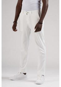 Resim Slimfit Beli Lastikli ve İplikli Jogger Düz Kumaş Pantolon 001 
