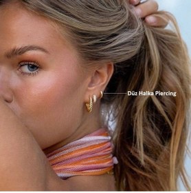 Resim Düz Halka Cerrahi Çelik Helix Tragus Piercing Günlük Renkli 