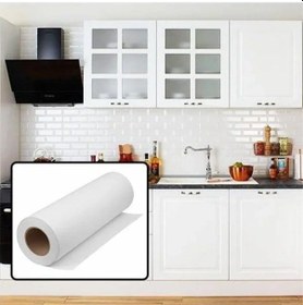 Resim 61 Cm X 2 Metre Parlak Beyaz Mobilya Kaplama Folyosu, Kaliteli Malzeme 