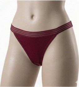 Resim İmer Bayan Modal İnce Tül Çizgili Lastik Slip Bikini Külot 4274 Bordo 