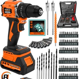 Resim Eisenn German EX-21 Darbeli 013 BL Kömürsüz Motor 2 Akülü Vidalama Matkap + 84 Parça Aksesuar Set 