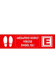 Resim Burada Medikal ve Reklam Covid 19 Ve Pandemi Için Folyo Baskı Etiket Mesafeyi Koru Virüse Engel Ol 10x10 Cm 