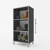Resim Kenzlife Kitaplık Tuğçe 108 040 020 Gri Ayaklı Mutfak Dolabı Banyo Ofis Ayakkabılık Kiler 