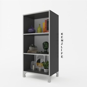 Resim Kenzlife Kitaplık Tuğçe 108 040 020 Gri Ayaklı Mutfak Dolabı Banyo Ofis Ayakkabılık Kiler 