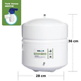 Resim Sulook Su Arıtma Cihazı Tankı - Vana Dahil-antibakteriyel-3-2 galon -12 LT 