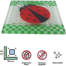 Resim Hellove Cam Gider Kapağı Dekoratif Banyo Gider Süsü 10 x 10 cm 