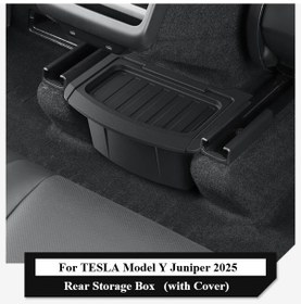 Resim Honeybeeshop Tesla Model Y Juniper 2025 2026 Kapaklı Kol Dayama Saklama Kutusu Bagaj Organizatörü 