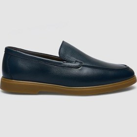 Resim %100 Hakiki Deri Lacivert Erkek Loafer Lacivert 