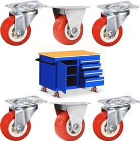 Resim Dashanshop 8 Adet Pvc Döner Ve Sabit Yönlü 1.5" Mobilayak - Mobilya Dolap Tezgah Tekerleği 