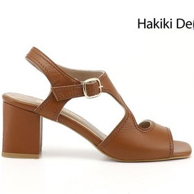 Resim Gönderi(R) Gönderi R Kadın Taba Kalın Topuklu Arkası Açık Hakiki Deri Sandalet Dyza84735854 