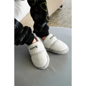 Resim Peluche 2025 Gri Çocuk Ev Ayakkabısı Panduf 