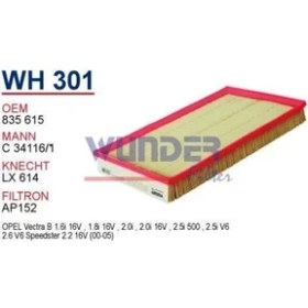 Resim Wunder WH301 Hava Filtresi Opel Vectra B 1.6-2.0-2.5 MRMOEM-1082892 