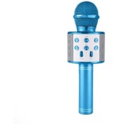 Resim pazariz Karaoke Mikrofon Dahili Hoparlörlü Usb Flash Destekli Ws-858 Mavi 