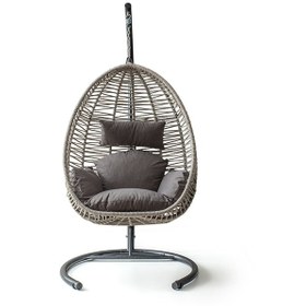 Resim Clas Bahçe Salıncağı - Kahverengi Rattan 
