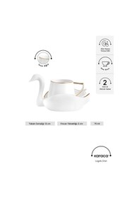 Resim Karaca Kuğu 2 Kişilik Kahve Fincan Takımı 70 ml 