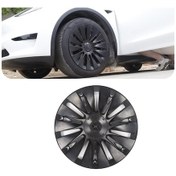 Resim Tesla Model Y Fusıon Jant Kapağı Seti 19 İnç, Mat Siyah Renk 