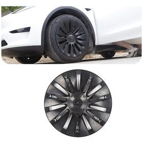 Resim Tesla Model Y Fusıon Jant Kapağı Seti 19 İnç, Mat Siyah Renk 