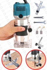 Resim DynamicTech 6 Kademe Devir Ayarlı 1200w Formika Traşlama Freze Makinesi 6 mm Pens 2 Yıl Garantili 