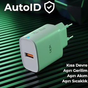 Resim LinkTech C304 18W QC3.0 USB Şarj Adaptörü Beyaz 