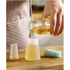 Resim Aspartam Pompalı Silikonlu Yağ Fırçası Yağdanlık Yucarlak Uçlu Silikon Fırça 