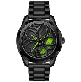 Resim Sones Skmeı 9193 Erkek Altın Ejderha Desenli Takvim Kadranlı Işıklı Kuvars Saat Altın Siyah 