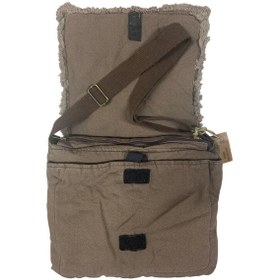 Resim Old Cotton Cargo Vintage Salaş Orta Boy Unisex Günlük Çapraz Postacı Tablet Çantası M 32 Cm X 27 Cm Koyu Kahverengi 
