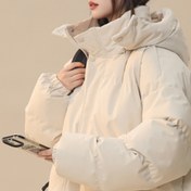 Resim Kadınlar İçin Kalın Rüzgar Geçirmez Kışlık Mont - Günlük ve Resmi Kullanım için Şık Kapüşonlu Dış Giyim, Ağır Hizmet Tipi Soğuk Hava Ceketi, Makinede Yıkanabilir Esnemez Kumaş (Hemen Gönderim), Kışlık Ceket 