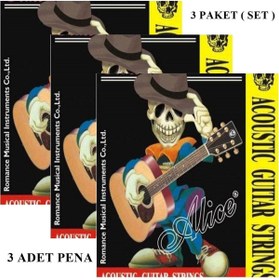 Resim FRANSUA Alice A206 Akustik Gitar Tel Seti Orjinal Ürün ( 3 Set ) 